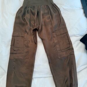 Brown High-Waisted Cargo Pants